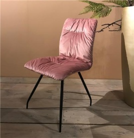 SCAUN ZAMORA - METAL / MATERIAL - NEGRU / ROZ