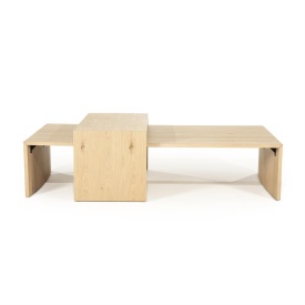 SET DE MĂSUȚE DE CAFEA FLO - NATURAL - 84/140(L) x 39/70(l) x 32 / 45(h)