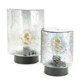 SILON MARE - STICLA SI METAL - NEGRU - 23(L) x 23(l) x 33(h) - Img 2