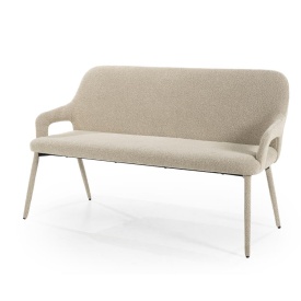 BANCĂ FIKA - METAL ȘI ȚESĂTURĂ - TAUPE - 140(L) x 58(l) x 84(h)
