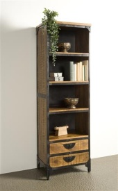 BIBLIOTECA BASTO - LEMN DE MANGO [FSC] - NATURAL / NEGRU - 60(L) x 190(h) x 40(l) - Img 2