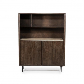 BIBLIOTECA LIO - MICA - DIN LEMN DE MANGO SI TRAVERTIN - MARO - 120(L) x 41(h) x 150(l)