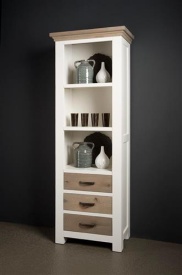 BIBLIOTECA PARMA - LEMN DE STEJAR [FSC] - ALB / NATURAL - 70(L) x 195(h) x 40(l) - Img 2