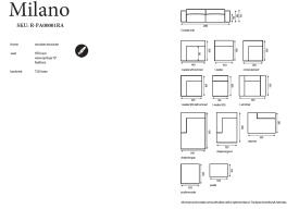 COLTAR MILANO DUO - UMPLUTURA CU PUF DE GASCA - 286(L) x 80(h) x 210(l) - Img 5