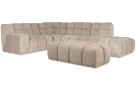 COLTAR NAPOLI "L" CU POUF - (1,5SDA + CE + 1.5S + 1,5O + BP) - 320(L) x 80(h) x224(l) cm