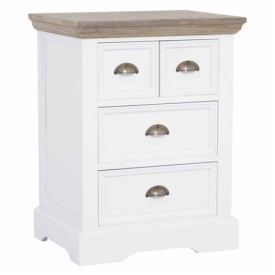 COMODA FLEUR - LEMN DE PIN [FSC] - ALB / MARO - 56(L) x 73(h) x 43(l)