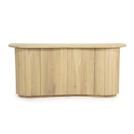 COMODA JOSH - LEMN SI FURNIR DE STEJAR - NATURAL - 180(L) x 50(l) x 80(h) cm - Img 1