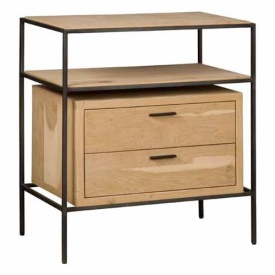 COMODA PINETO - FURNIR DE STEJAR [FSC] / METAL - NATURAL / NEGRU - 80(L) x 85(h) x 40(l)