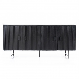 COMODA REMI CU 4 USI - DIN LEMN DE MANGO SI METAL - NEGRU - 170(L) x 80(h) x 45(l)