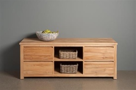 COMODA TV CORONA - LEMN DE TEC [FSC] - MARO NATURAL - 160(L) X 60(H) X 40(L) CM - Img 2