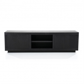 COMODA TV HELSINKI - DIN STEJAR & FURNIR DE STEJAR - NEGRU - 160(L) x 45(h) x 42(l) - Img 1