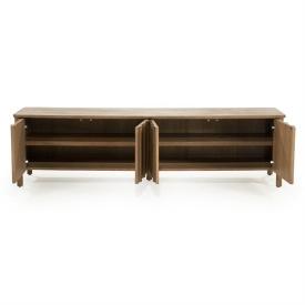 COMODA TV JAKE 4 USI - LEMN SI FURNIR DE STEJAR - MARO - 183(L) x 47(l) x 50(h) cm - Img 6