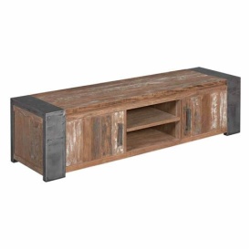 COMODA TV NOVARA - LEMN DE TEC / METAL - MARO / ANTRACIT - 180(L) X 45(H) X 50(L) CM