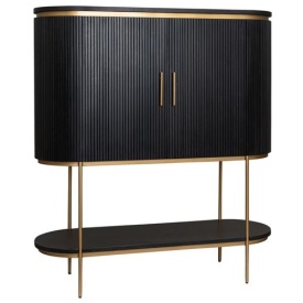 DULAP BAR RIVELLO - LEMN DE MANGO [FSC] / METAL - NEGRU / AURIU - 135(L) x 150(h) x 45(l)