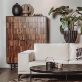 DULAP DIMARO - LEMN DE MANGO [FSC] / METAL - NEGRU / FINISAJ MARO NATURAL NUC - 120(L) x 160(h) x 45(l) - Img 2