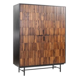 DULAP DIMARO - LEMN DE MANGO [FSC] / METAL - NEGRU / FINISAJ MARO NATURAL NUC - 120(L) x 160(h) x 45(l)