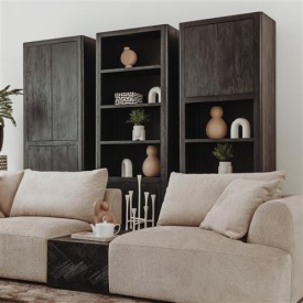 DULAP TENNA - LEMN DE MANGO [FSC] / METAL - NEGRU - 80(L) x 220(h) x 45(l) - Img 2