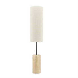 LAMPADAR AMARA - MARE - TRAVETIN & LINNEN - NATURAL - 30(L) x 30(l) x 145(h) - Img 1