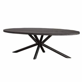 MASA DE DINING SELVA - LEMN DE MANGO / METAL - NEGRU - 220(L) X 77(H) X 110(L) CM