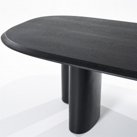 MASA DE DINING WALTER - LEMN DE STEJAR FIN - NEGRU - 300(L) x 76(h) x 120(l) - Img 2