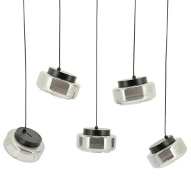 PIVOT CLUSTER DREPTUNGHIULAR - METAL SI STICLA - GRI - 98(L) x 40(l) x 165(h) - Img 2