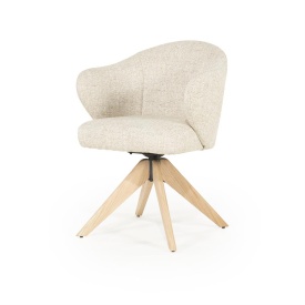 SCAUN CONNOR DONNA - LEMN DE STEJAR SI STOFA - BEJ - 61.5(L) x 60(l) x 81.5(h) cm
