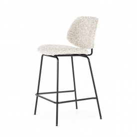 SCAUN DE BAR JON - TESATURA / METAL - ALB MURDAR - 45(L) x 95(h) x 52(l) - Img 2