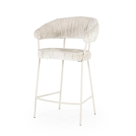 SCAUN DE BAR LIZZY FEMME - TESATURA SI METAL - BEJ - 55(L) x 53(l) x 96(h) cm