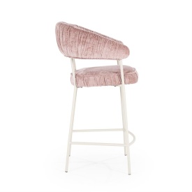 SCAUN DE BAR LIZZY FEMME - TESATURA SI METAL - ROZ - 55(L) x 53(l) x 96(h) cm - Img 9