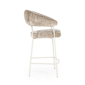 SCAUN DE BAR LIZZY FEMME - TESATURA SI METAL - TAUPE - 55(L) x 53(l) x 96(h) cm - Img 9