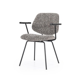 SCAUN JON CU COTIERA MAYWOOD - TESATURA SI METAL - TAUPE - 62(L) x 57.5(l) x 82(h) cm