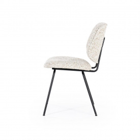 SCAUN JON MAYWOOD - METAL / LEMN / TESATURA 100% POLIESTER - ALB CU PICATELE - 49.5(L) x 82(h) x 58(l) - Img 3