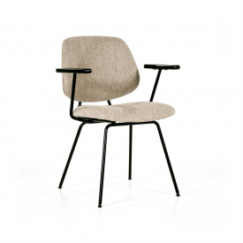 SCAUN LYNN CU COTIERA - METAL / TESATURA BEJ - 62(L) x 82(h) x 57.5(l) - Img 3