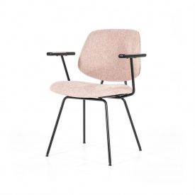 SCAUN LYNN CU COTIERA - TESATURA ROZ - 62X57,5X82 CM - DIN TESATURA SI METAL - (L) x (h) x (l)