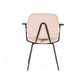 SCAUN LYNN CU COTIERA - TESATURA ROZ - 62X57,5X82 CM - DIN TESATURA SI METAL - (L) x (h) x (l) - Img 8
