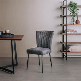 SCAUN NAVARRA - METAL / MATERIAL - NEGRU / ANTRACIT - 60(L) X 89(H) X 52(L) - Img 2