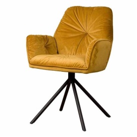 SCAUN PALMA BLUVEL - METAL / MATERIAL - NEGRU / GALBEN - 63(L) X 90(H) X 62(L)