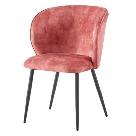 SCAUN PERANO - METAL / MATERIAL - NEGRU / PIERSICA - 61(L) X 83(H) X 59.5(L) - Img 1