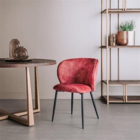 SCAUN PERANO - METAL / MATERIAL - NEGRU / PIERSICA - 61(L) X 83(H) X 59.5(L) - Img 2