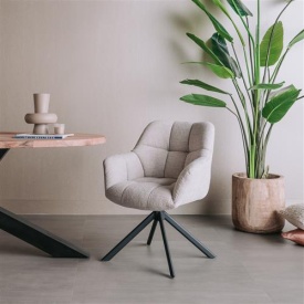 SCAUN PIVOTANT ALBA ALPIN - METAL / MATERIAL - NEGRU / CREM - 67(L) X 86(H) X 66(L) - Img 2