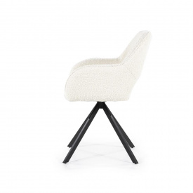 SCAUN PIVOTANT FABIO SPARK - METAL / LEMN / TESATURA 100% POLIESTER - ALB MURDAR - 56(L) x 85.5(h) x 58(l) - Img 2