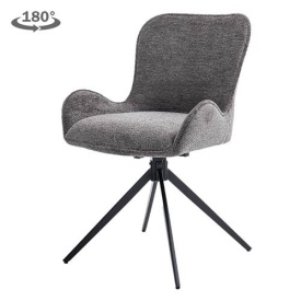 SCAUN PIVOTANT MONA - METAL / MATERIAL - NEGRU / GRI INCHIS - 60.5(L) X 86(H) X 57(L) - Img 1