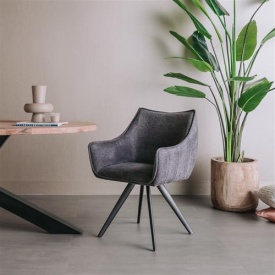 SCAUN PIVOTANT RIVIERA BREGO - METAL / MATERIAL - NEGRU / ANTRACIT - 62(L) X 88(H) X 60(L) - Img 2