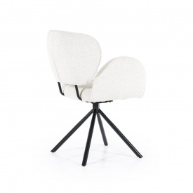 SCAUN PIVOTANT ROSALIN LUNA - METAL / LEMN / TESATURA 100% POLIESTER - ALB - 60.5(L) x 83.5(h) x 61(l) - Img 8