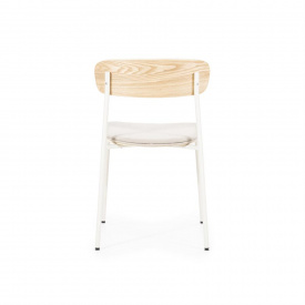 SCAUN SCHOOL - TESATURA / METAL / PLACAJ SI FURNIR DIN LEMN DE FRASIN [FSC] - CREM - 47(L) x 77(h) x 49.5(l) - Img 6