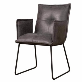 SCAUN SEDA CHEROKEE - METAL / MATERIAL - NEGRU / GRI - 58(L) X 90(H) X 57(L) - Img 1