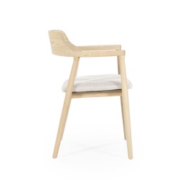 SCAUN YORICK - LEMN DE FRASIN SI TESATURA - NATURAL - 55(L) x 59(l) x 78(h) cm - Img 9