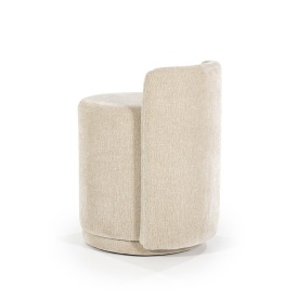 TABURET BRAND - ȚESĂTURĂ, LEMN ȘI FIER - TAUPE - 43(L) x 48(l) x 63(h) - Img 2
