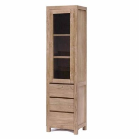 VITRINA CORONA - LEMN DE TEC RECICLAT - NATURAL - 50(L) x 190(h) x 40(l) - Img 1