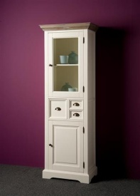 VITRINA FLEUR - LEMN DE PIN [FSC] - ALB - 66(L) x 191(h) x 40(l) - Img 2